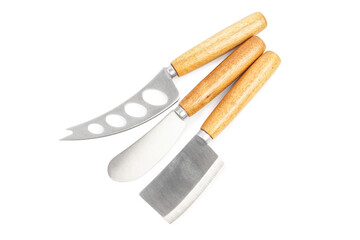 Different knives isolated on white background