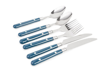Stylish cutlery isolated on white background