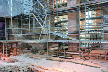Archeological excavations in the church.