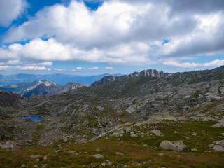 Panoramic view Valley of Marble (Vallée des merveilles) in the Mercantour National Park near...