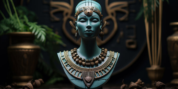 Nut (Nuit), Egyptian sky goddess, god of air, and Tefnut, goddess of water and fertility.