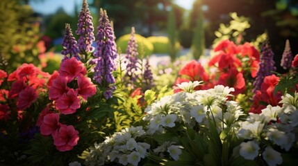 High-Detail Realistic Photo: Beauty of Flowers in Garden.