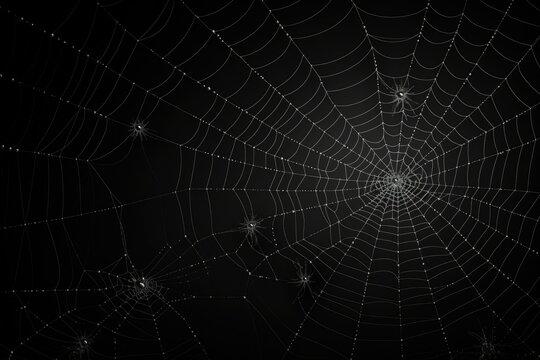 Spooky spider web pattern with spiders.