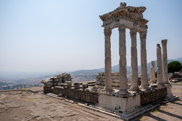 The Temple of Trajan in Pergamon Ancient City. Asclepeion ancient city in Pergamon, Turkey.