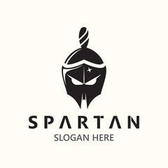 Spartan Helmet Warrior Logo template. spartan flat design vector