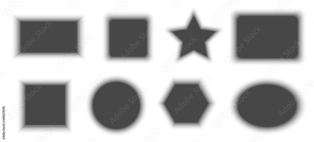 Poster shadow set. effects to create realistic objects. geometric shapes.transparent transition shadow for 