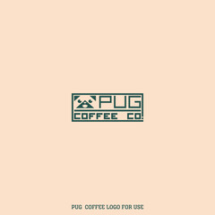 Obraz premium Pug Coffee shop logo for use