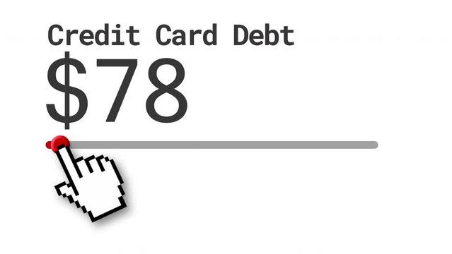 A computer user increases a hypothetical credit card debt slider.  	