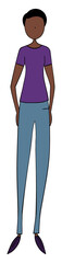 Man, boy, person dressed casually. Digital cartoon illustration 