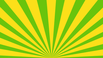 Green and yellow background with rays