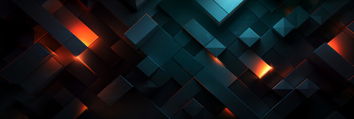 abstract dark blue cyber technology background with futuristic geometric shapes
