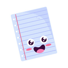 kawaii school notebook sheet