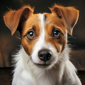 portrait of a Jack Russell Terrier, capturing its alert expression
