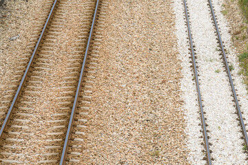 Train tracks seen from above
