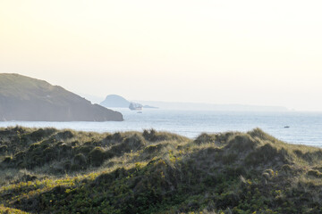 Sunset in the dunes of Xago beach in Asturias