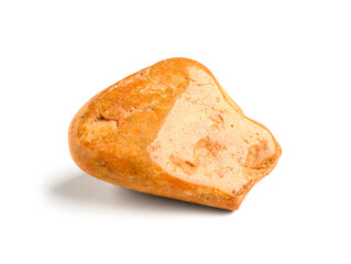 Brown pebble stone on white background