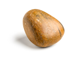 Brown pebble stone on white background