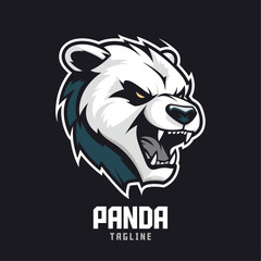 Illustrated Panda Mascot: A unique Illustration with Vector Graphic, ideal for enhancing the branding of Sport and E-Sport Gaming Teams, showcasing the fierce Panda Bear Mascot head.

