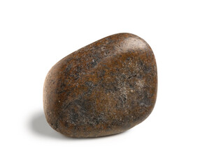 Brown pebble stone on white background
