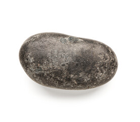 Black pebble stone on white background