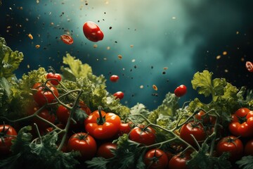 Colorful background with fresh healthy vegetables