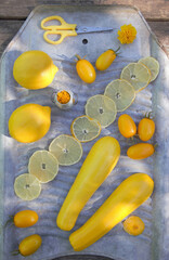 vegetables on a wooden table