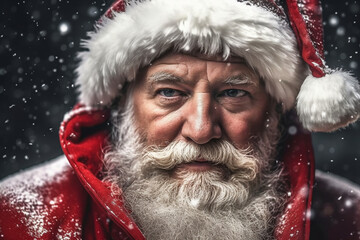portrait of santa claus with white beard ,having fun and smiling