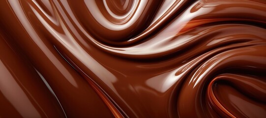 Delicious Chocolate Sauce Background Banner - obrazy, fototapety, plakaty