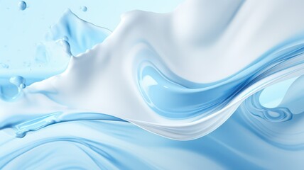 Blue fluid milk background created with Generative AI
