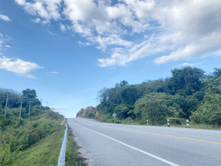 road asphalt in the forest nature countryside of Thailand.