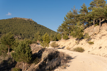 sand road in the mountains, Bustarviejo in Madrid