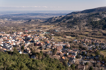 mountain town of Bustarviejo, mountains in Spain, view from the top