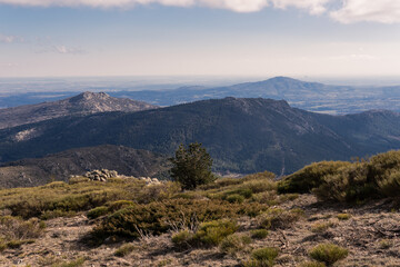 Fototapeta na wymiar view from the top of mountains, Bustarviejo in Spain