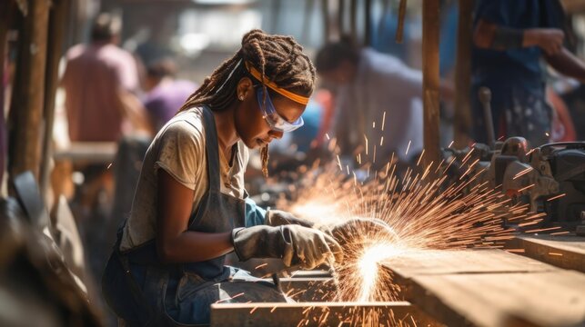 diversity and inclusivity photography woman welding
