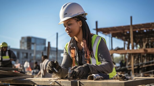 diversity and inclusivity photography woman working on construction site