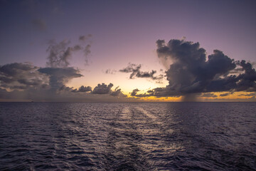 Fototapeta na wymiar Sunset Over the Sea in St Lucia