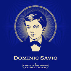 Catholic Saints. Dominic Savio (1842-1857) was an Italian student of John Bosco. He was studying to be a priest when he became ill and died. He was noted for his piety and devotion to the Catholic - obrazy, fototapety, plakaty