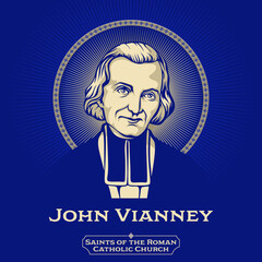 Catholic Saints. John Vianney (1786-1859) was a French Catholic priest who is venerated in the Catholic Church as a saint and as the patron saint of parish priests. - obrazy, fototapety, plakaty