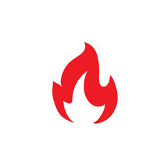 Red fire flat icons and pictograms for danger concept or logo design