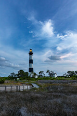 Bodie Island Lighthouse at dawn on the Outer Banks in North Carolina, USA - 640384216