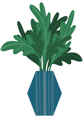 plant in a pot. Digital illustration 