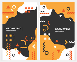 Geometric banner. Set of vector illustrations. Clean style backgrounds