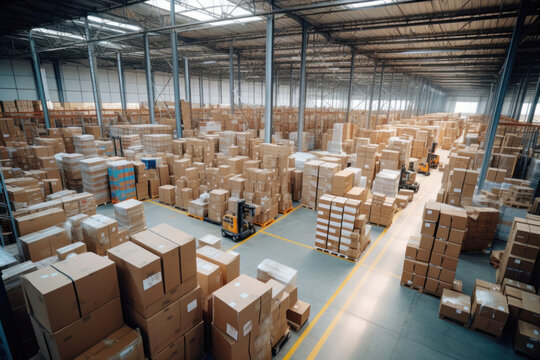 Photo of a warehouse filled with boxe