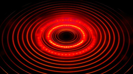 Red neon circle background. Futuristic technology style. Elegant background for business tech presentations. Ai generative.