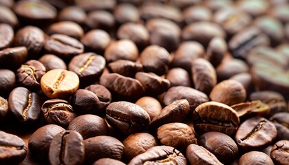 Close up of coffee beans, Background of coffee beans, Generative AI