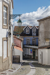 Winter cityscape with architecture in the small town of Serra da Estrela region, Portugal.