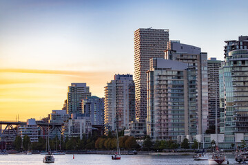 Obraz premium High-rise Apartment Buildings in Downtown Vancouver, British Columbia, Canada