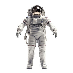 3D character of an astronaut in space on transparent background