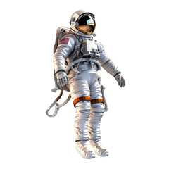 Fototapeta premium 3D character of an astronaut in space on transparent background