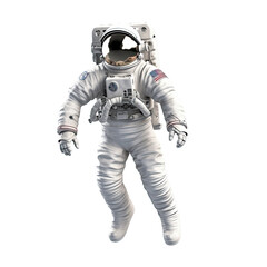 3D character of an astronaut in space on transparent background